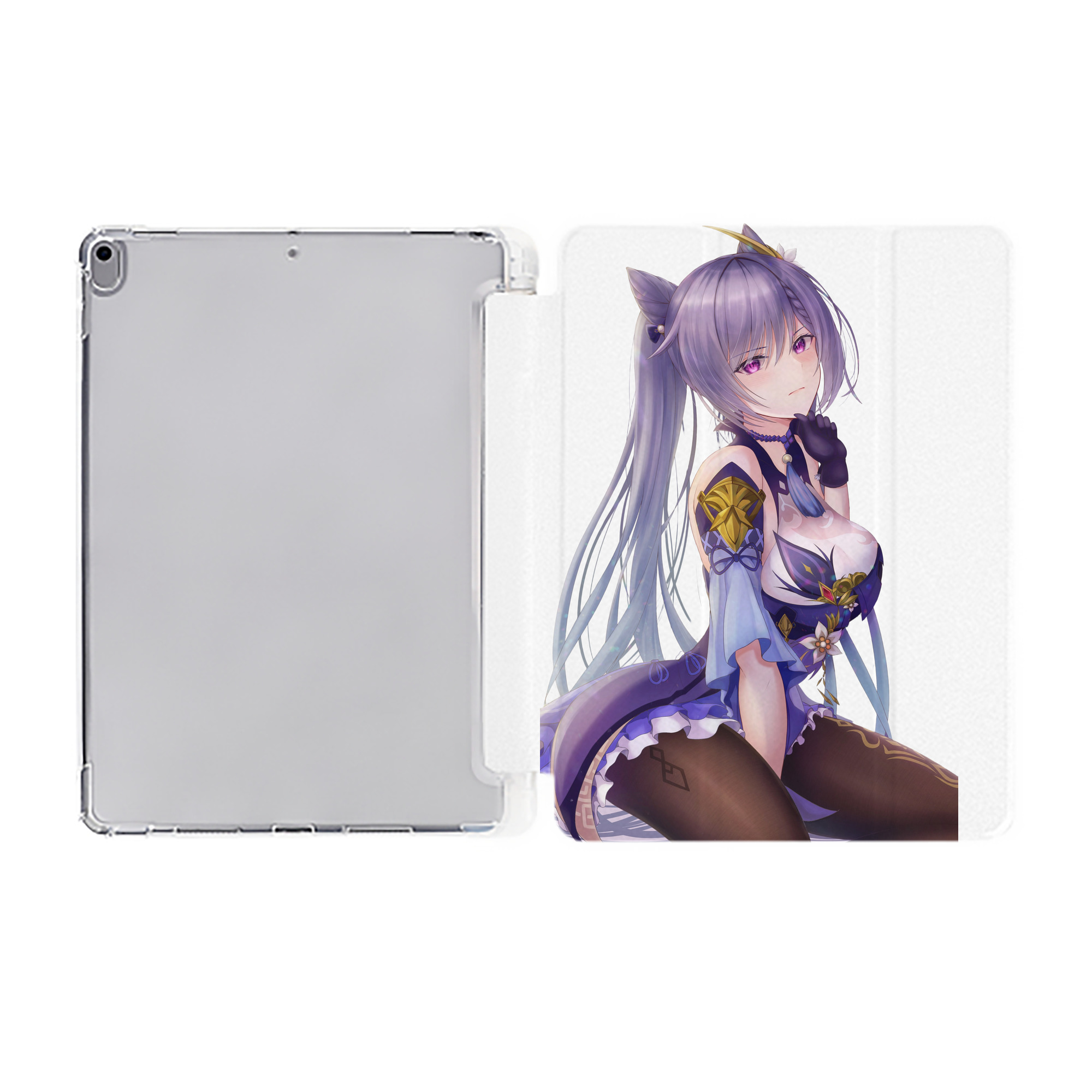 げんし神 刻晴 こくせい genshin Kokusei IPad ケース ペン収納付き 三つ折りスタンド PUレザー×シリコン 対応機種9.5/10.5/10.9インチ
